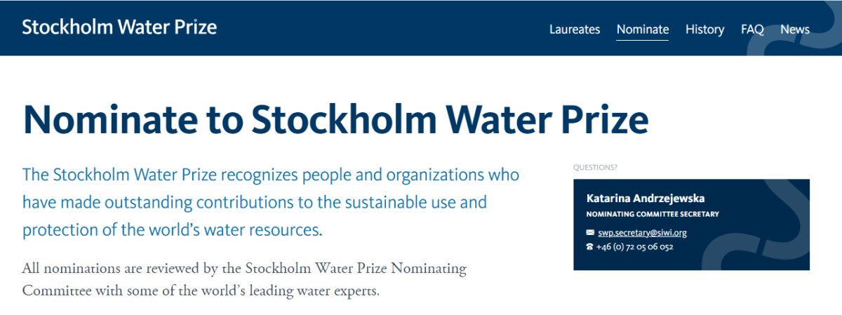 The Stockholm Water Prize Awards