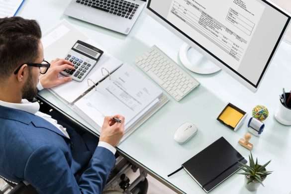 an accountant filing small business taxes